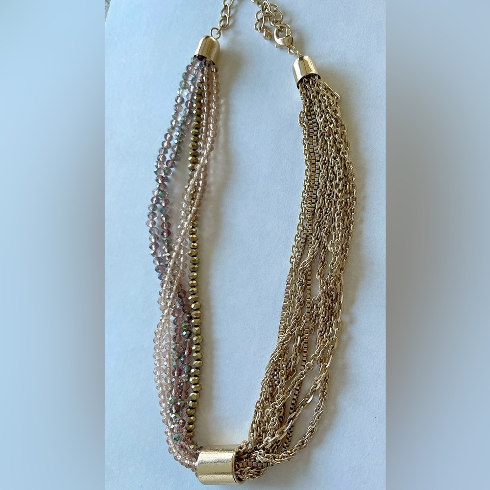 Beautiful Loft Multi-Strand Beaded Statement Necklace!